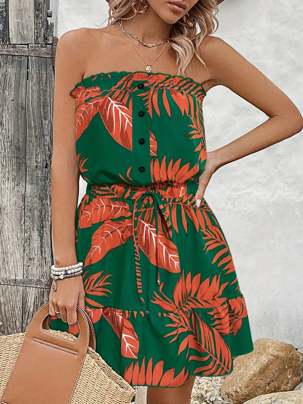 Vestido Estampado Sem Alças - Veron&Co