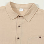 Camisa em Linho de Manga Curta Veron&Co, detalhe do tecido