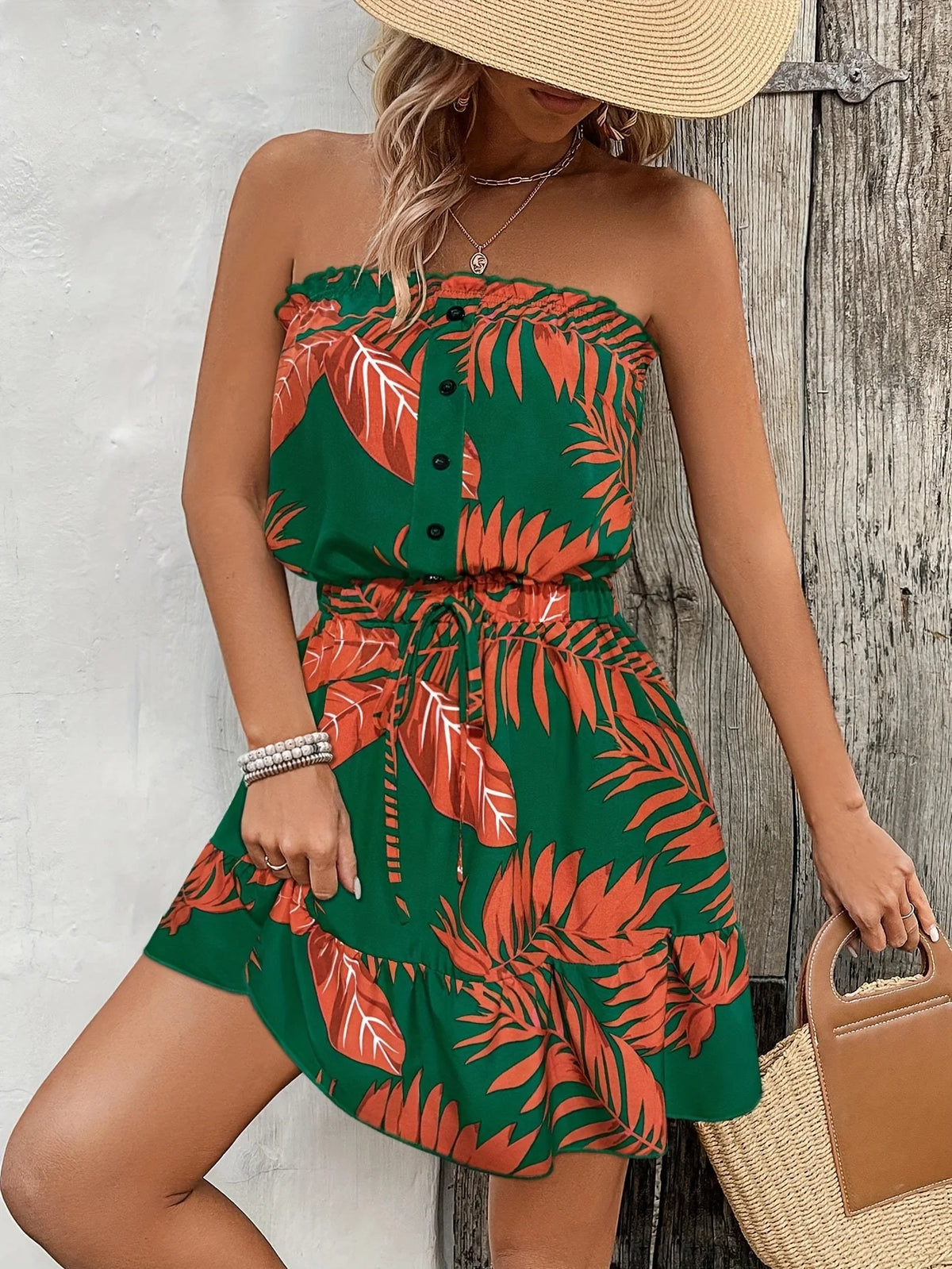 Vestido Estampado Sem Alças - Veron&Co