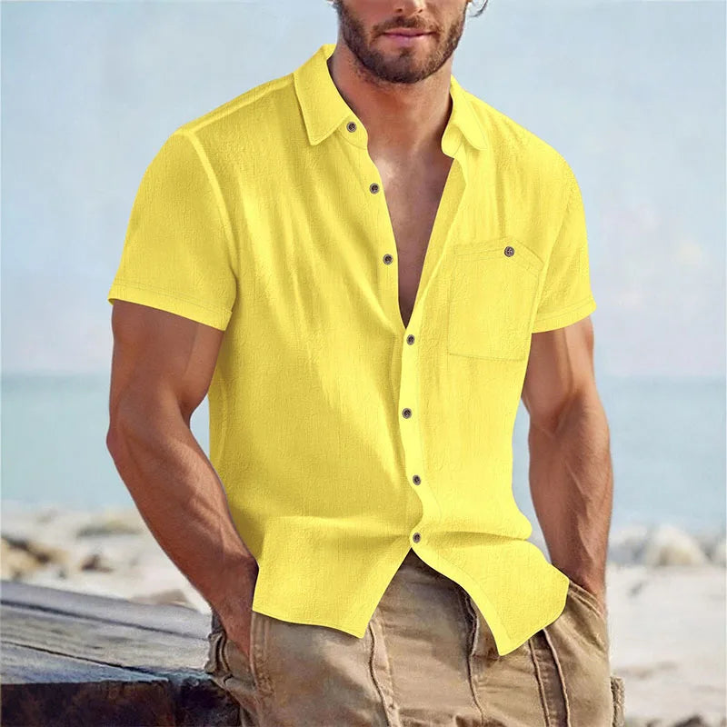 Short-Sleeved Linen Shirt